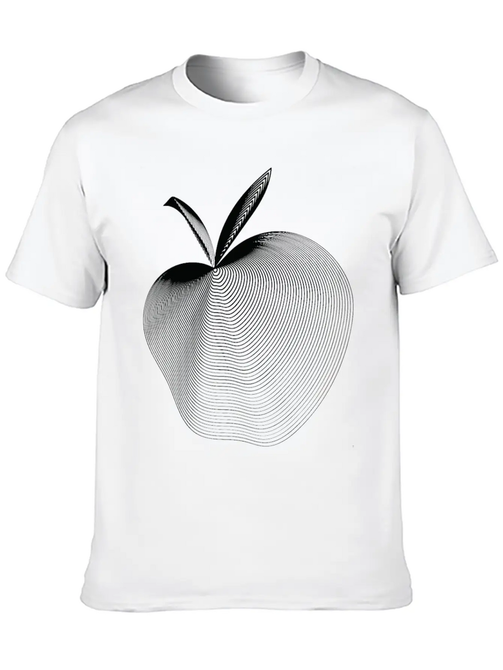 Apple Line Art Timeless Short Sleeve Tee – Comfy And Minimalist Design