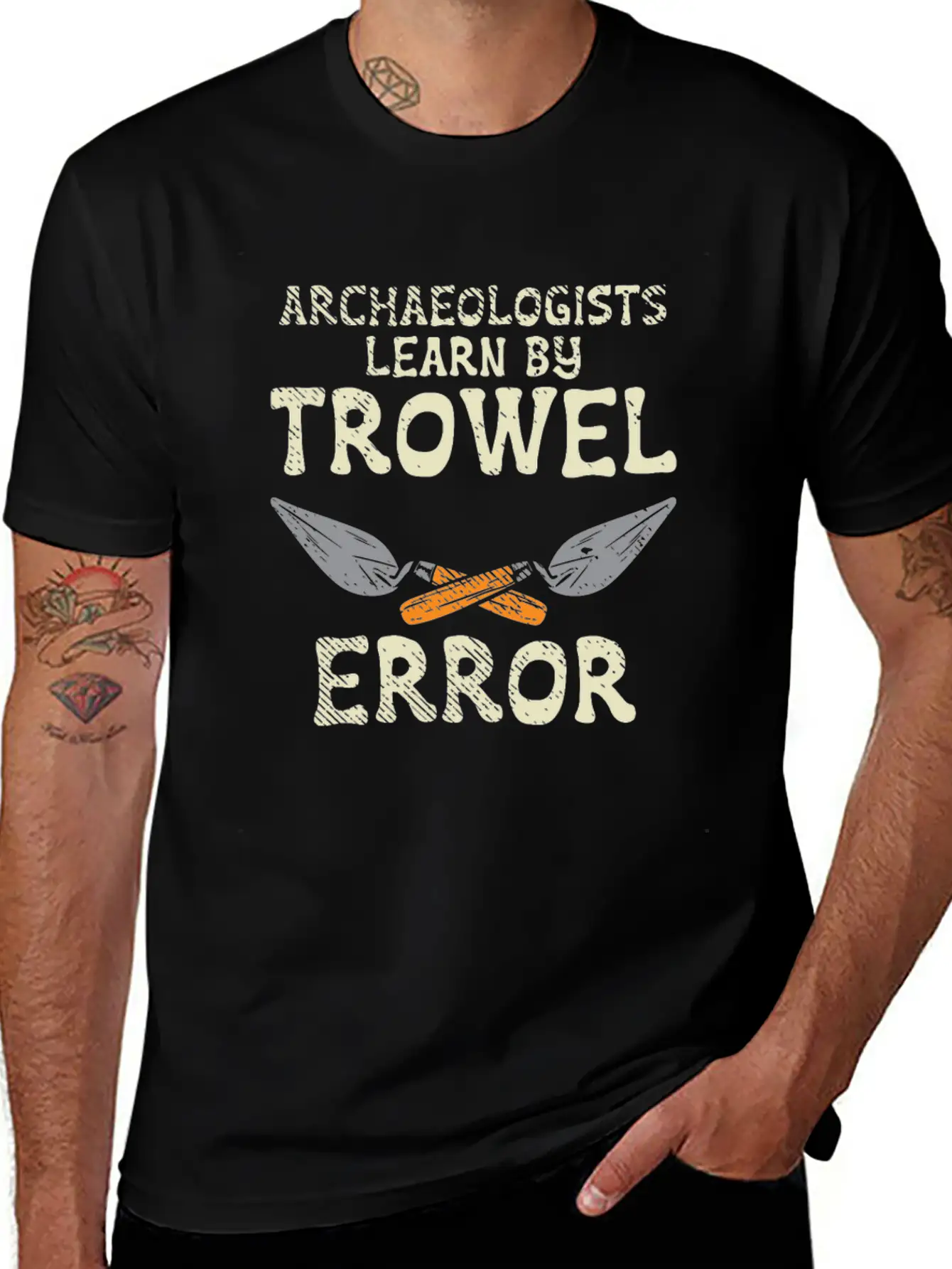 Archaeologists Learn By Trowel Error Simple Everyday Graphic Tee – Lightweight Summer Wear