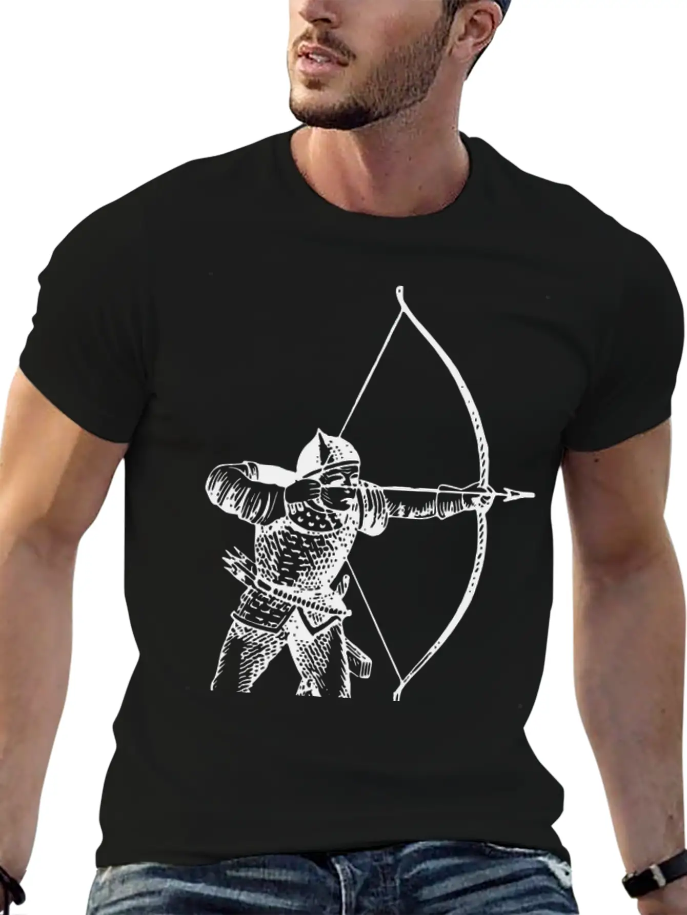 Archer Bogenschuetze Bogenschiessen Bogen Pfeil Basic Graphic T-Shirt – Daily Comfort In Soft Cotton