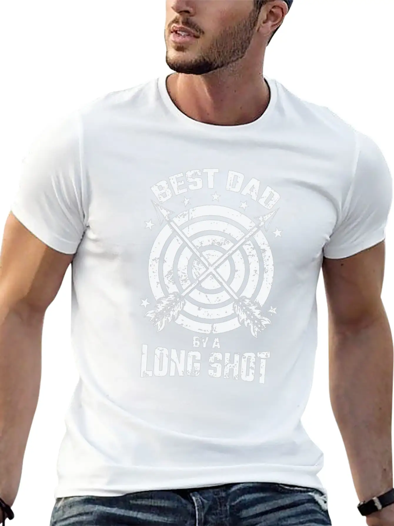 Archery Best Dad By A Long Shot Breathable Graphic T-Shirt – Perfect For Casual Days