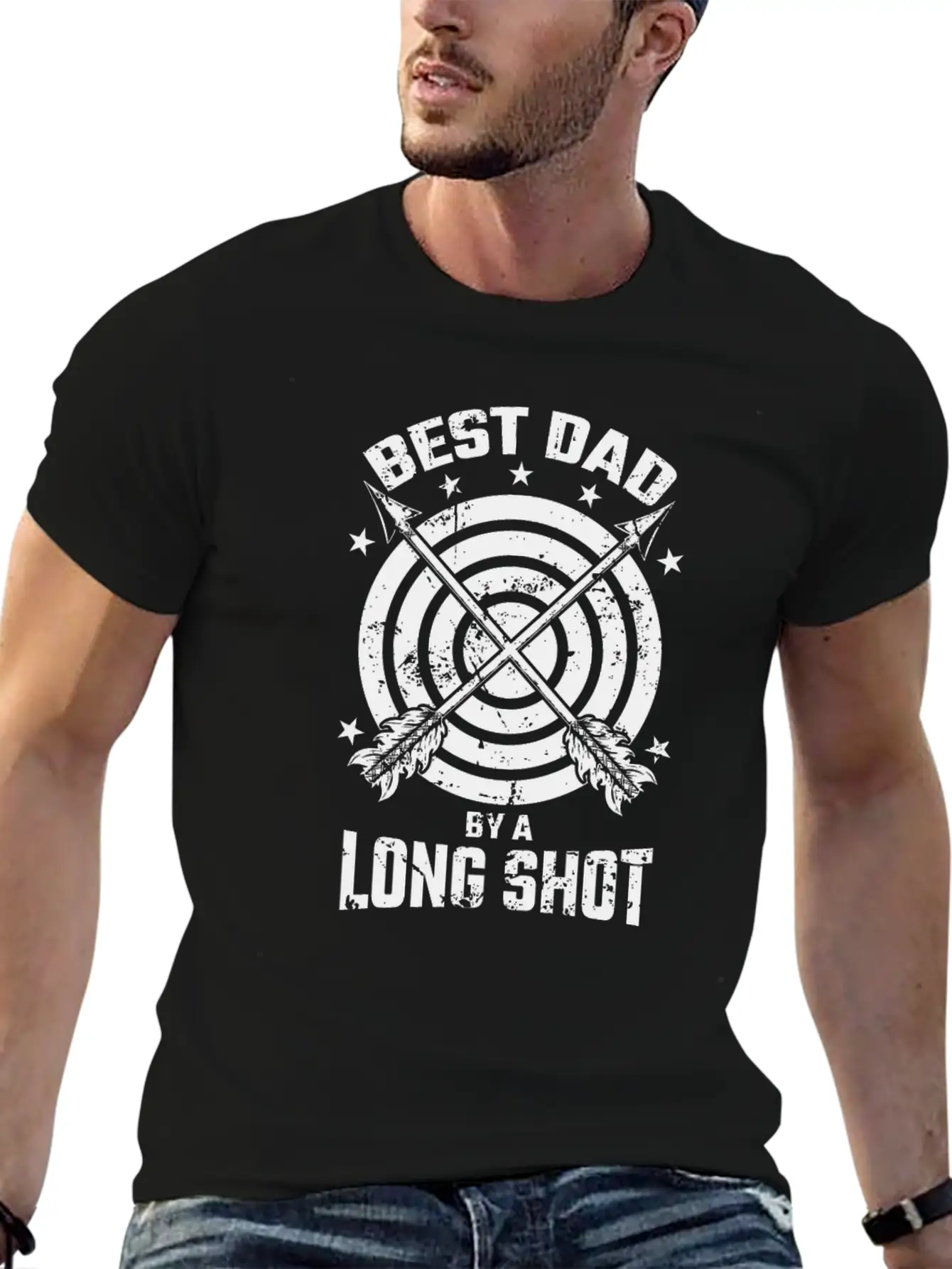 Archery Best Dad By A Long Shot Breathable Graphic T-Shirt – Perfect For Casual Days