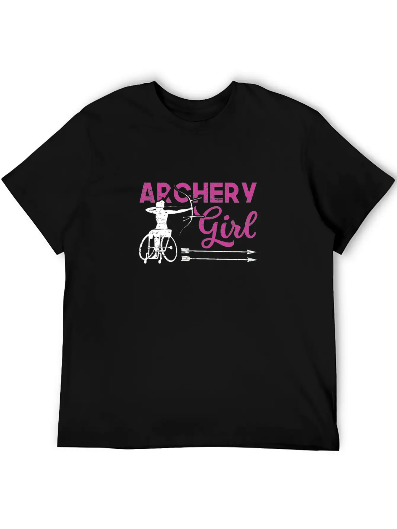 Archery Girl Paralympic Athlete Sport Game Classic Crew Neck Graphic Tee – Everyday Minimal Look