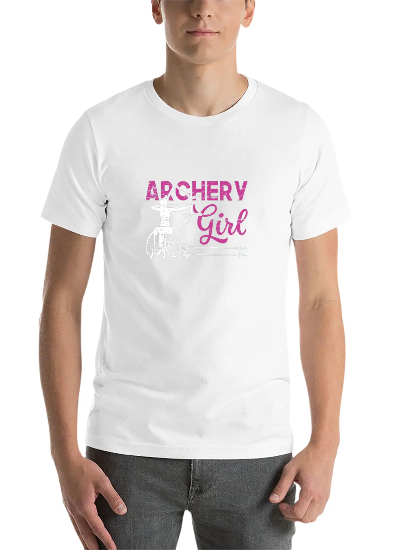 Archery Girl Paralympic Athlete Sport Game Classic Crew Neck Graphic Tee – Everyday Minimal Look
