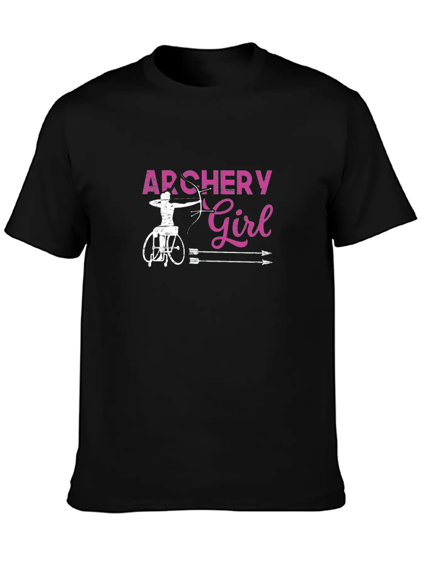 Archery Girl Paralympic Athlete Sport Game Classic Crew Neck Graphic Tee – Everyday Minimal Look