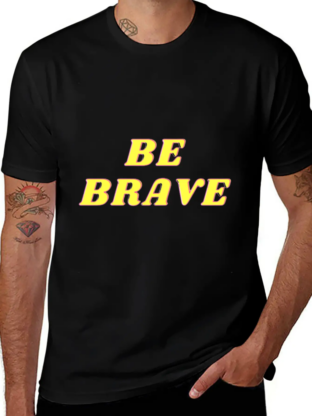 "BE BRAVE" Design Simple Everyday Graphic Tee – Lightweight Summer Wear