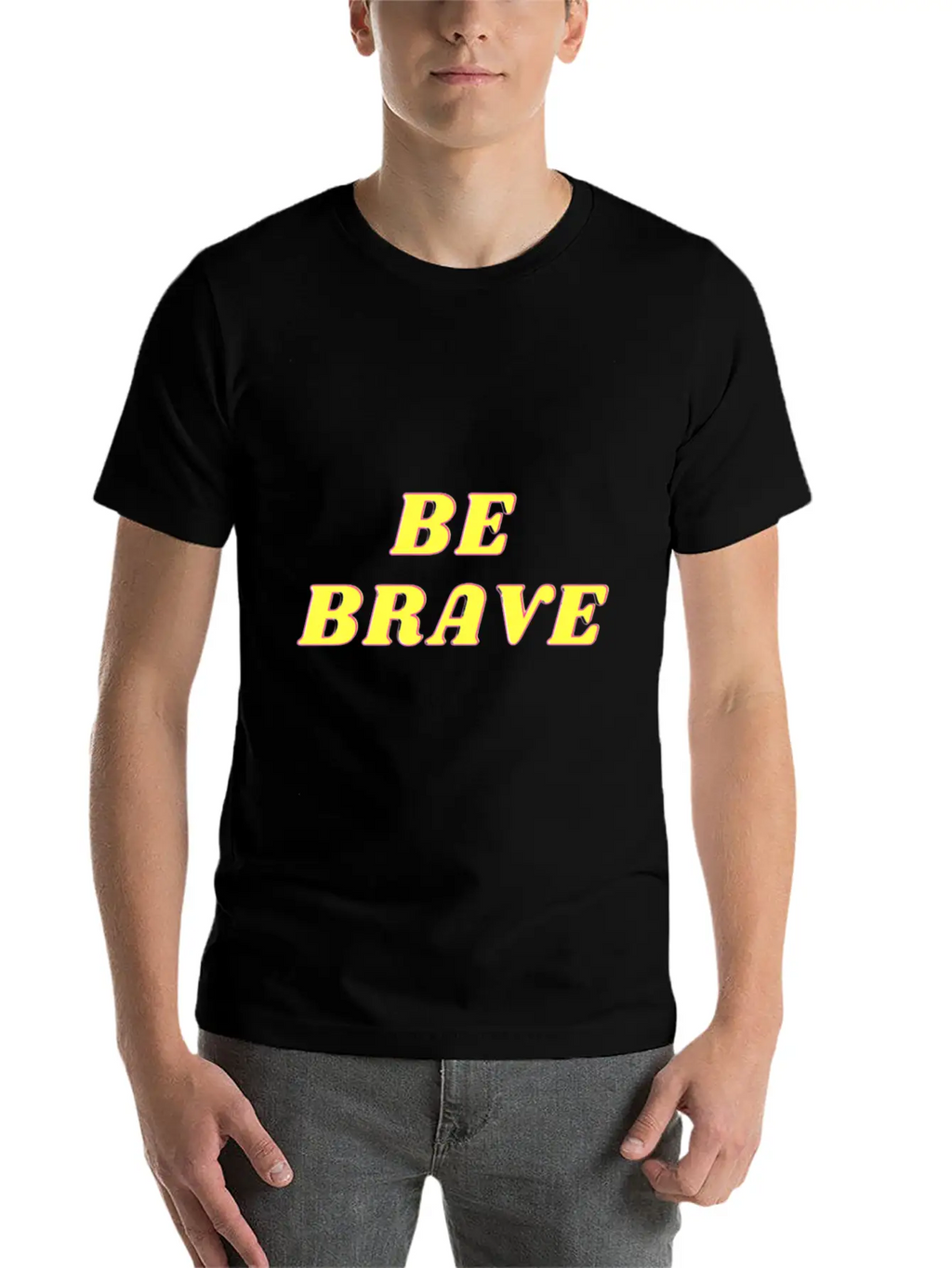 "BE BRAVE" Design Simple Everyday Graphic Tee – Lightweight Summer Wear