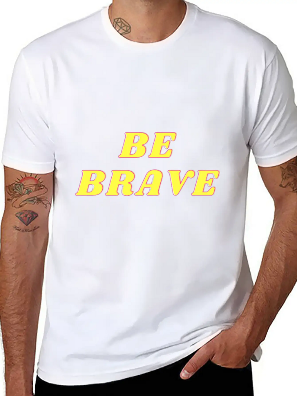 "BE BRAVE" Design Simple Everyday Graphic Tee – Lightweight Summer Wear
