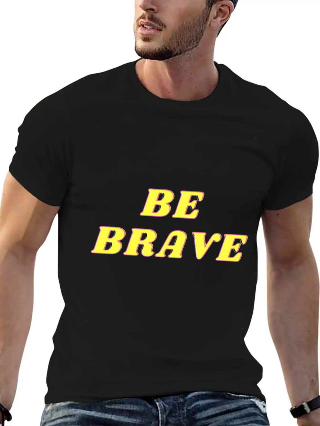 "BE BRAVE" Design Simple Everyday Graphic Tee – Lightweight Summer Wear