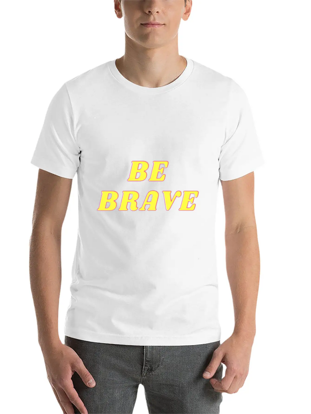 "BE BRAVE" Design Simple Everyday Graphic Tee – Lightweight Summer Wear