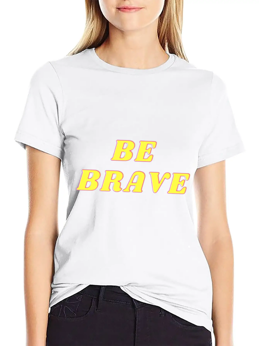 "BE BRAVE" Design Simple Everyday Graphic Tee – Lightweight Summer Wear