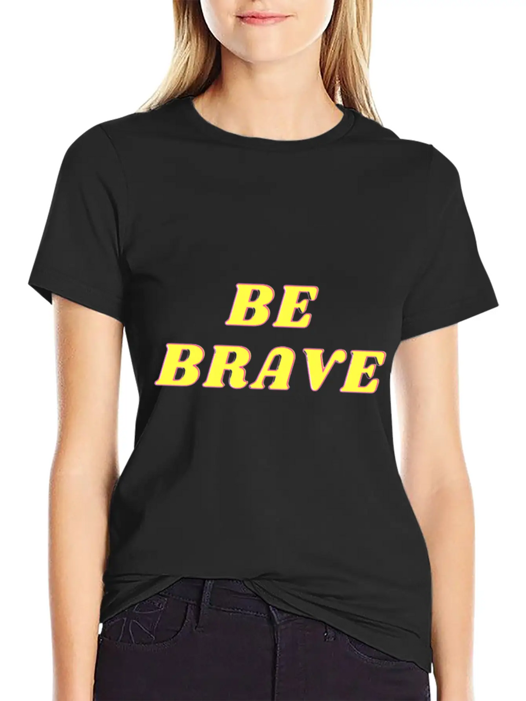 "BE BRAVE" Design Simple Everyday Graphic Tee – Lightweight Summer Wear