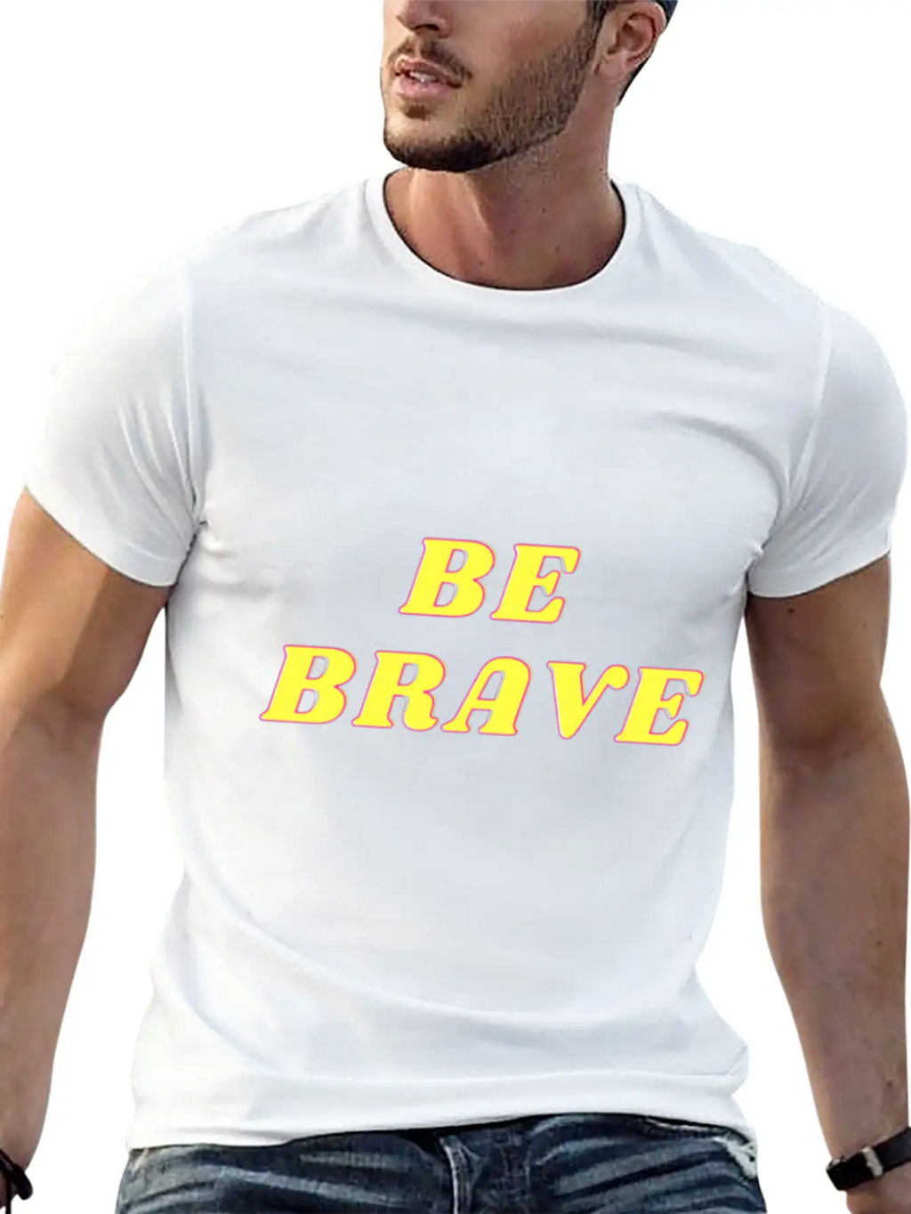 "BE BRAVE" Design Simple Everyday Graphic Tee – Lightweight Summer Wear