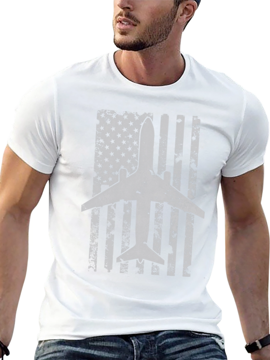 Airplane American Flag T-Shirt