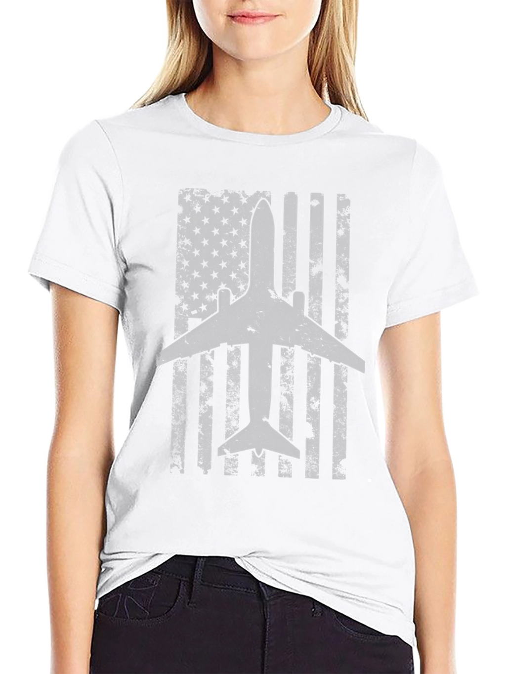 Airplane American Flag T-Shirt