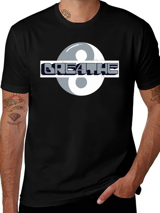 "Breathe" Yin-Yang Design: Find Your Balance 🌿 Simple Everyday Graphic Tee – Lightweight Summer Wear