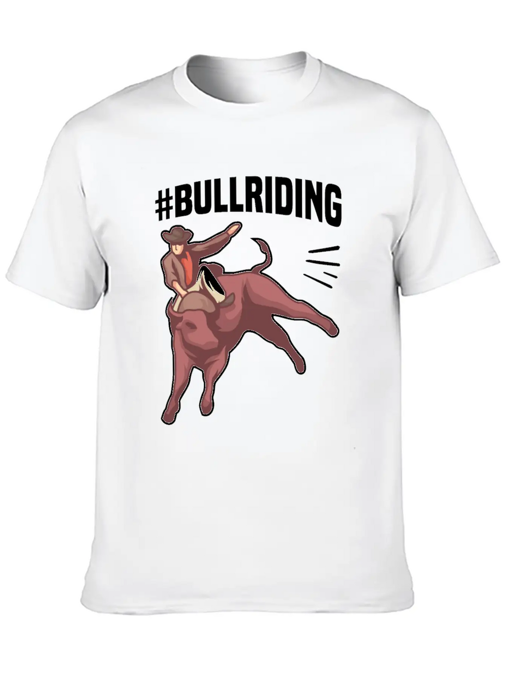 #BULLRIDING Motif For Cowgirls & Cowboys Timeless Short Sleeve Tee – Comfy And Minimalist Design