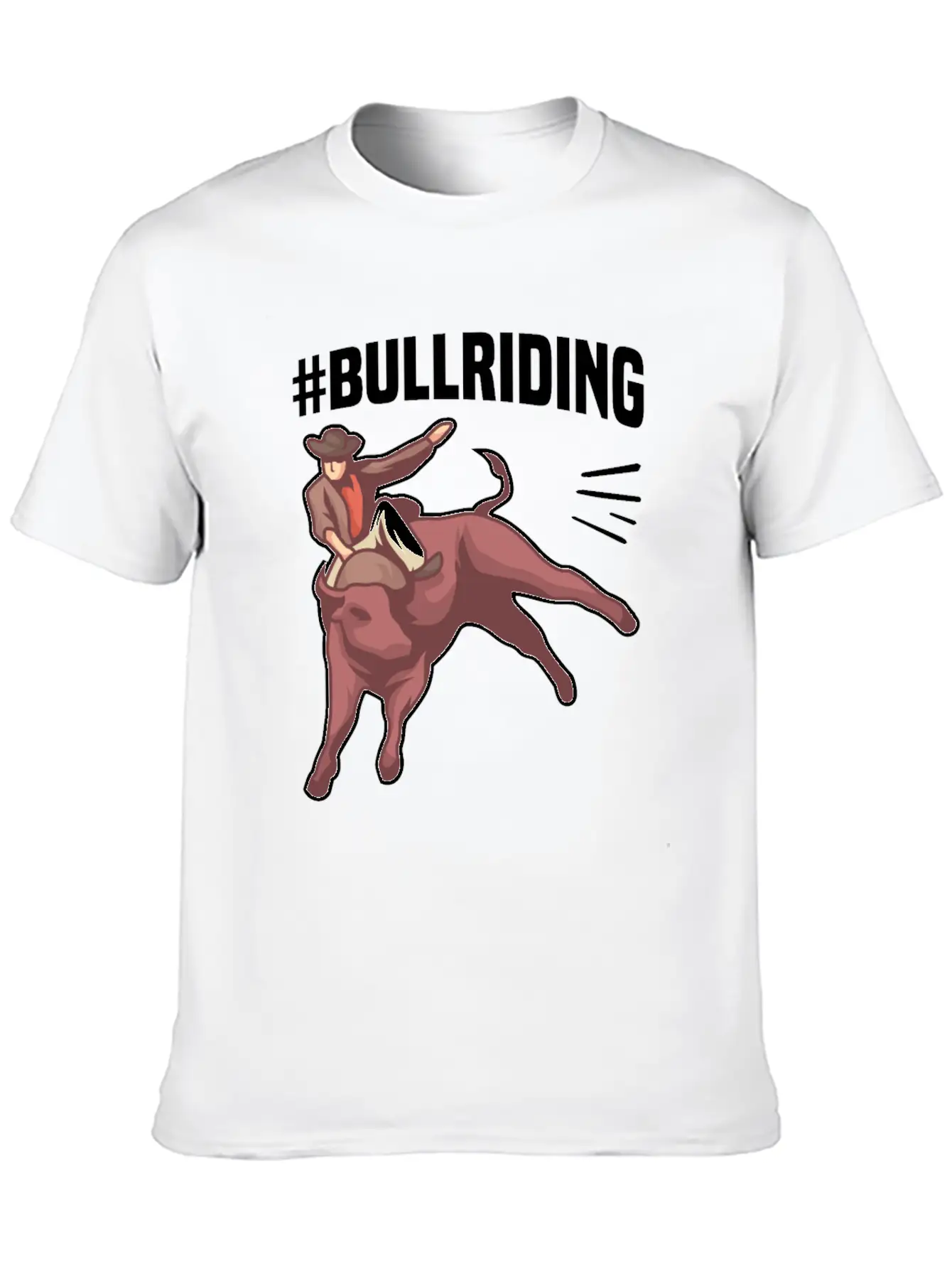 #BULLRIDING Motif For Cowgirls & Cowboys Timeless Short Sleeve Tee – Comfy And Minimalist Design