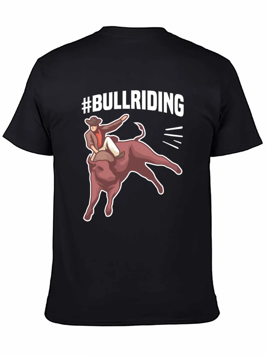 #BULLRIDING Motif For Cowgirls & Cowboys Timeless Short Sleeve Tee – Comfy And Minimalist Design