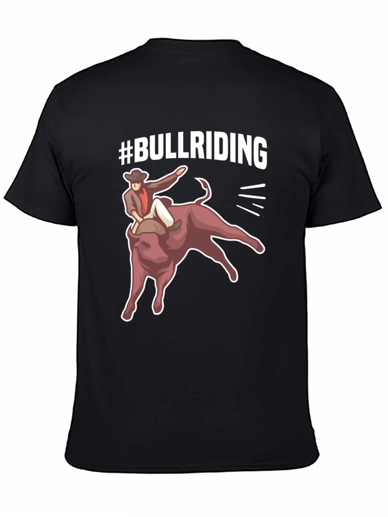 #BULLRIDING Motif For Cowgirls & Cowboys Timeless Short Sleeve Tee – Comfy And Minimalist Design