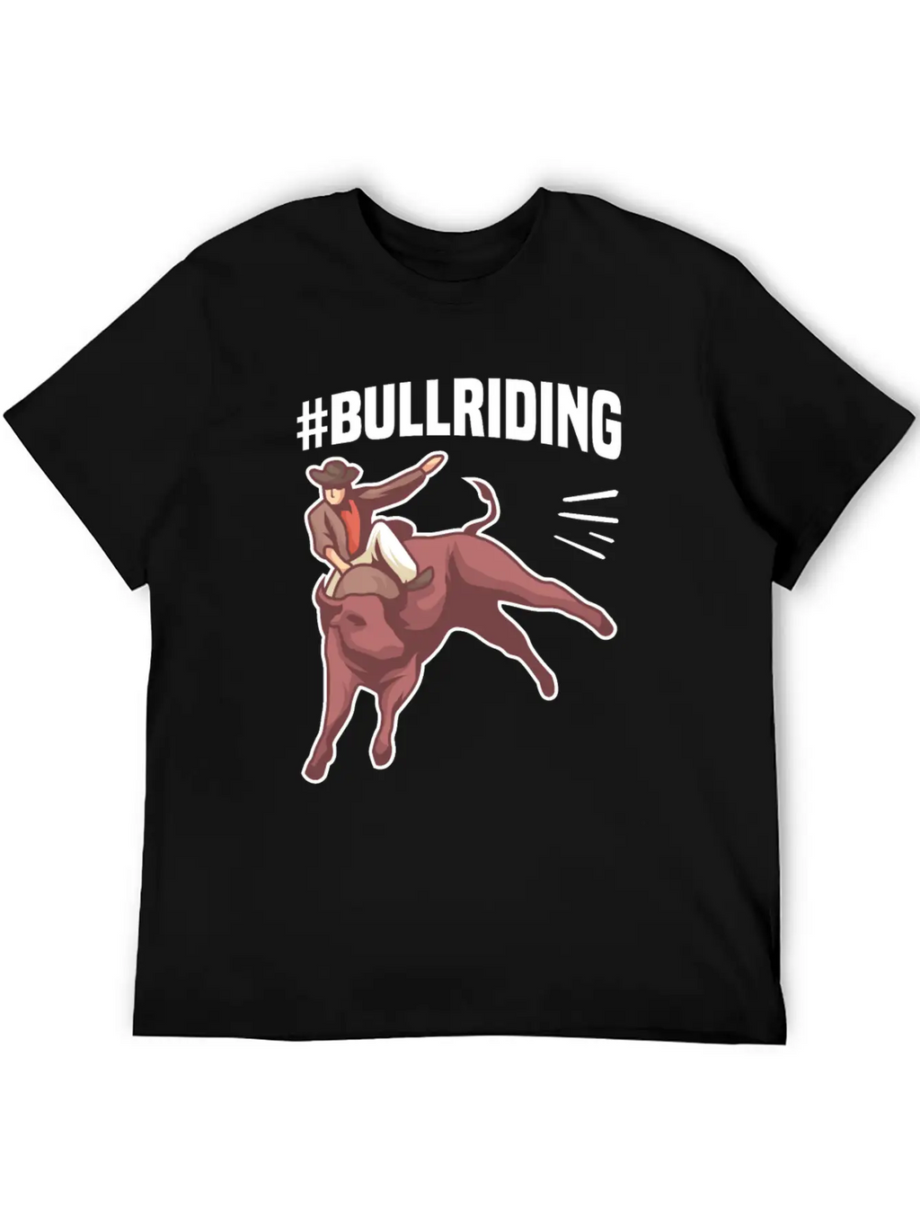 #BULLRIDING Motif For Cowgirls & Cowboys Timeless Short Sleeve Tee – Comfy And Minimalist Design