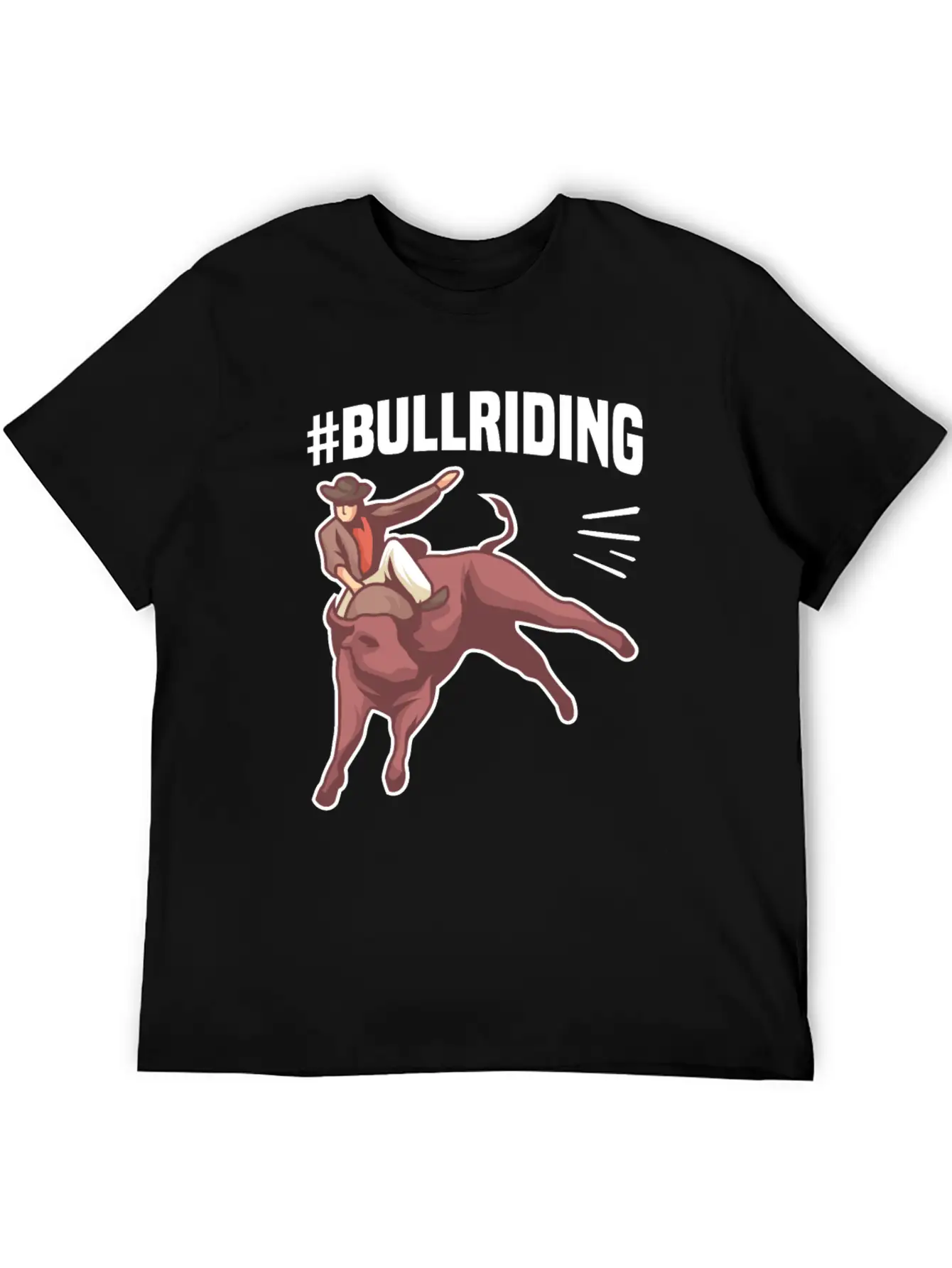 #BULLRIDING Motif For Cowgirls & Cowboys Timeless Short Sleeve Tee – Comfy And Minimalist Design