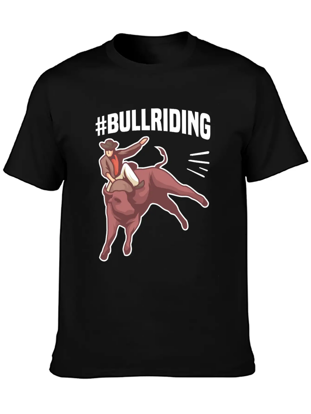 #BULLRIDING Motif For Cowgirls & Cowboys Timeless Short Sleeve Tee – Comfy And Minimalist Design