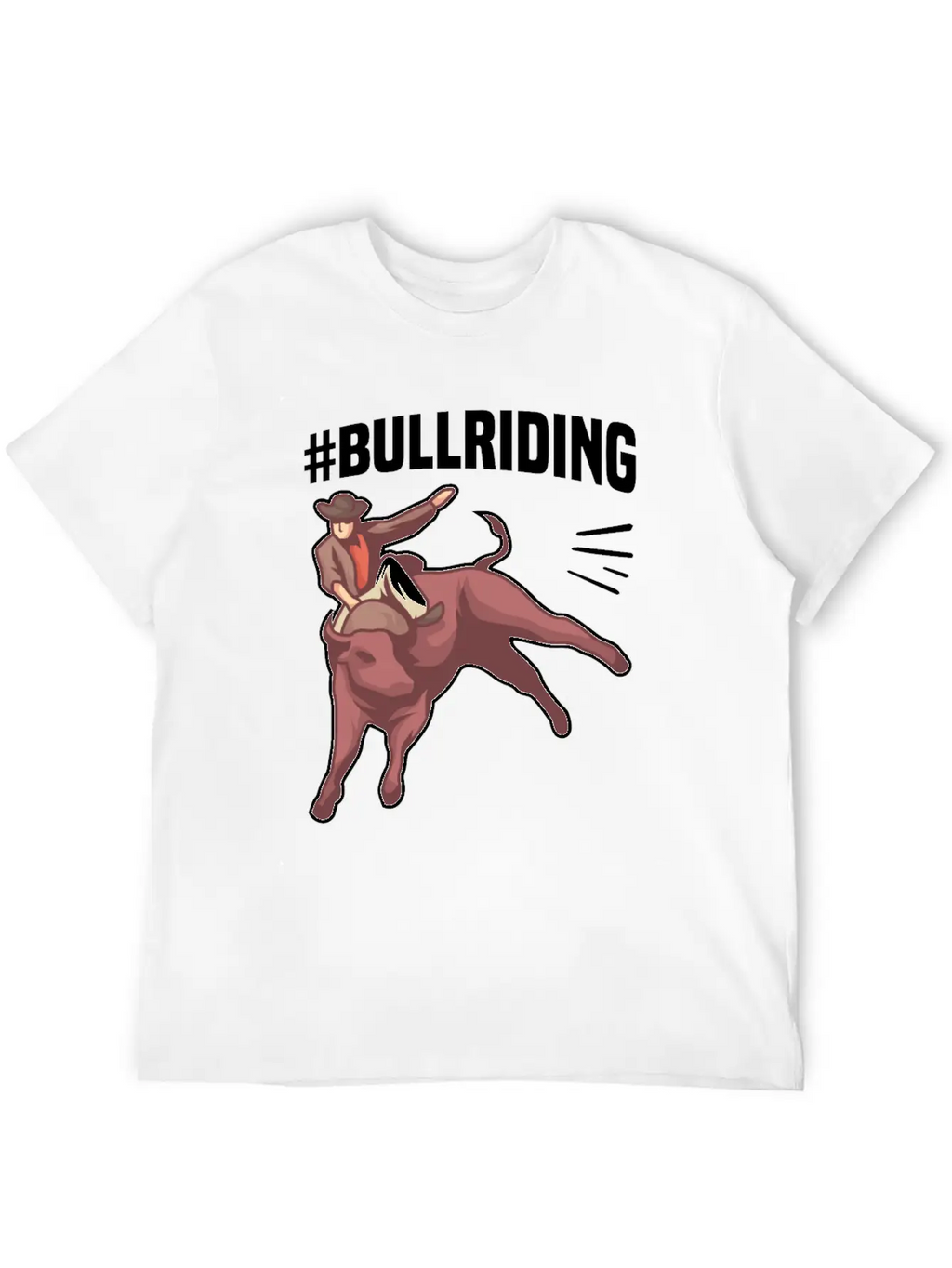 #BULLRIDING Motif For Cowgirls & Cowboys Timeless Short Sleeve Tee – Comfy And Minimalist Design