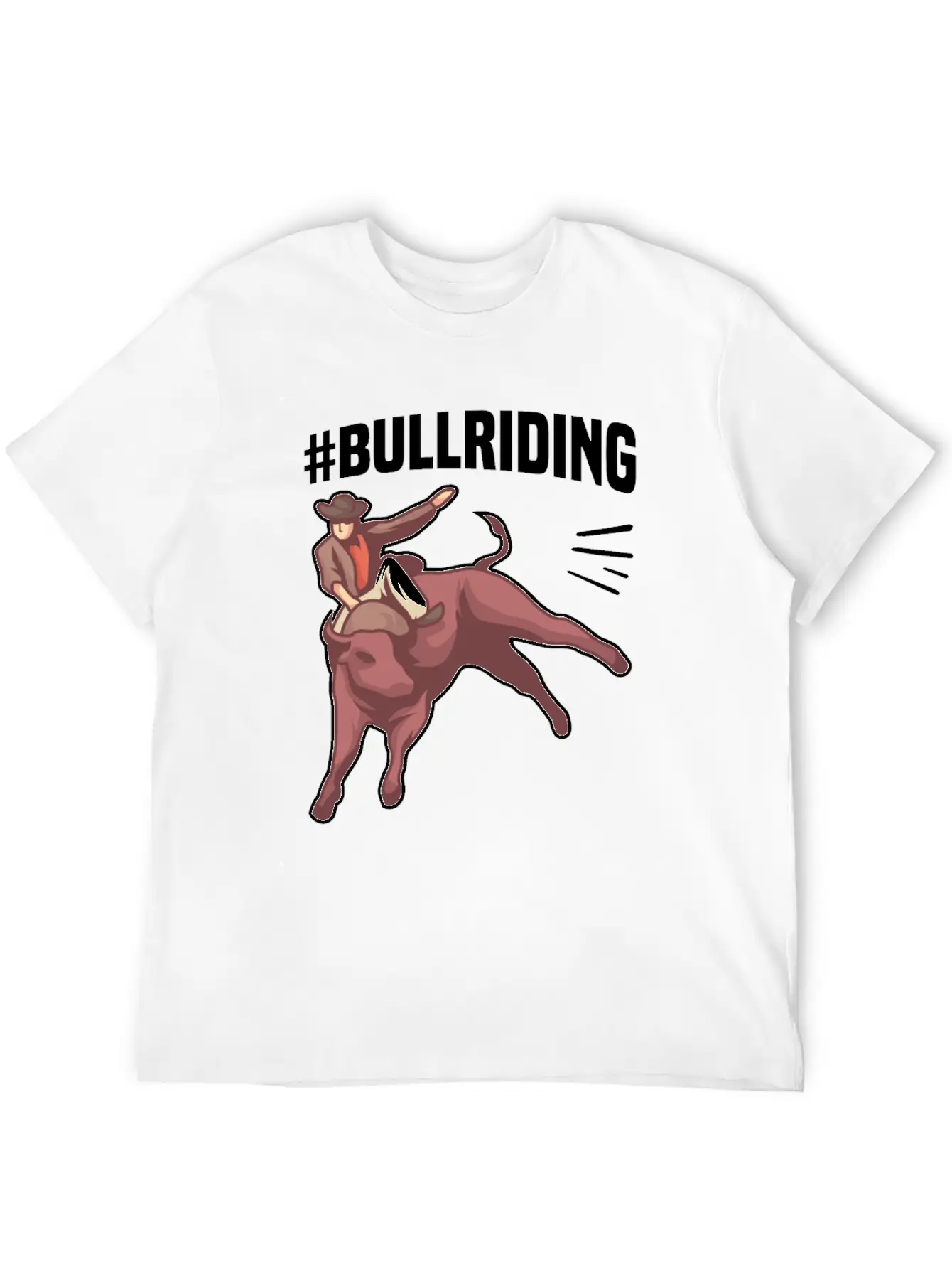 #BULLRIDING Motif For Cowgirls & Cowboys Timeless Short Sleeve Tee – Comfy And Minimalist Design