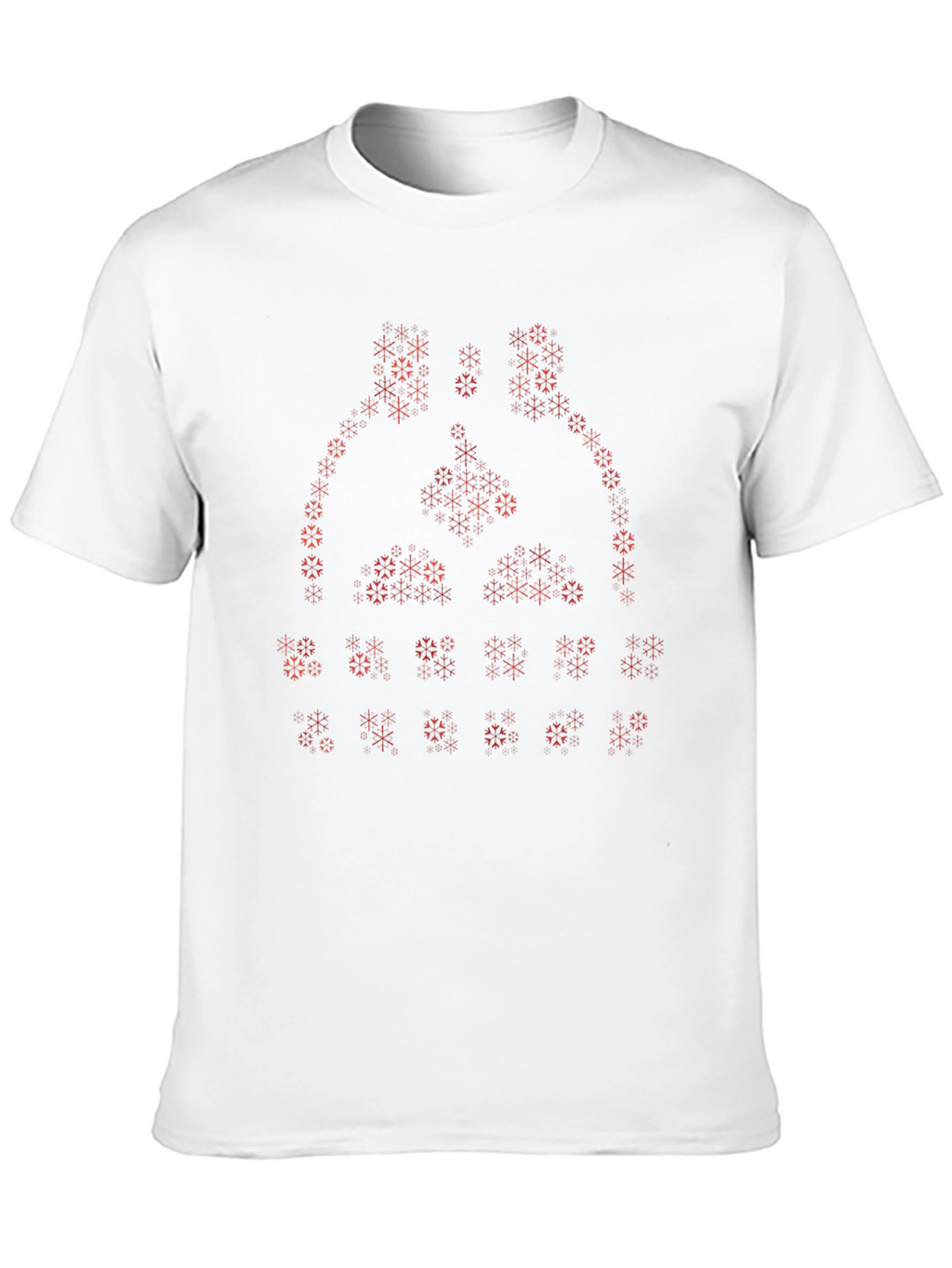 Abstract Geometric Snowflake Print Crew Neck T-Shirt