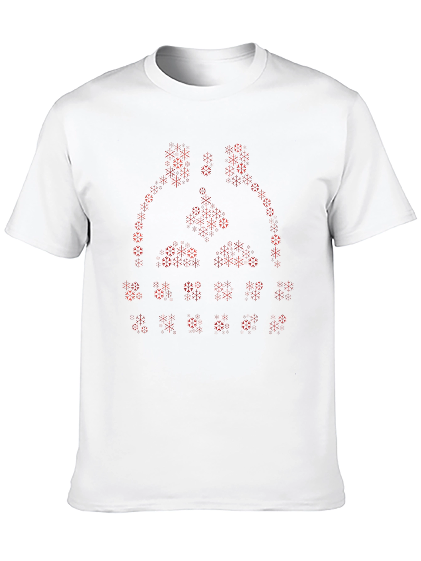 Abstract Geometric Snowflake Print Crew Neck T-Shirt