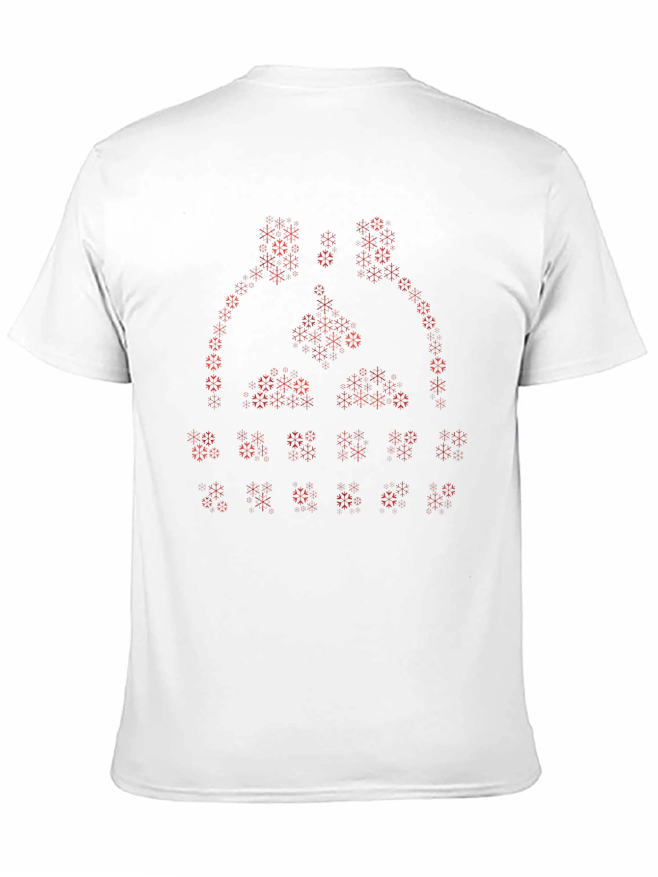 Abstract Geometric Snowflake Print Crew Neck T-Shirt