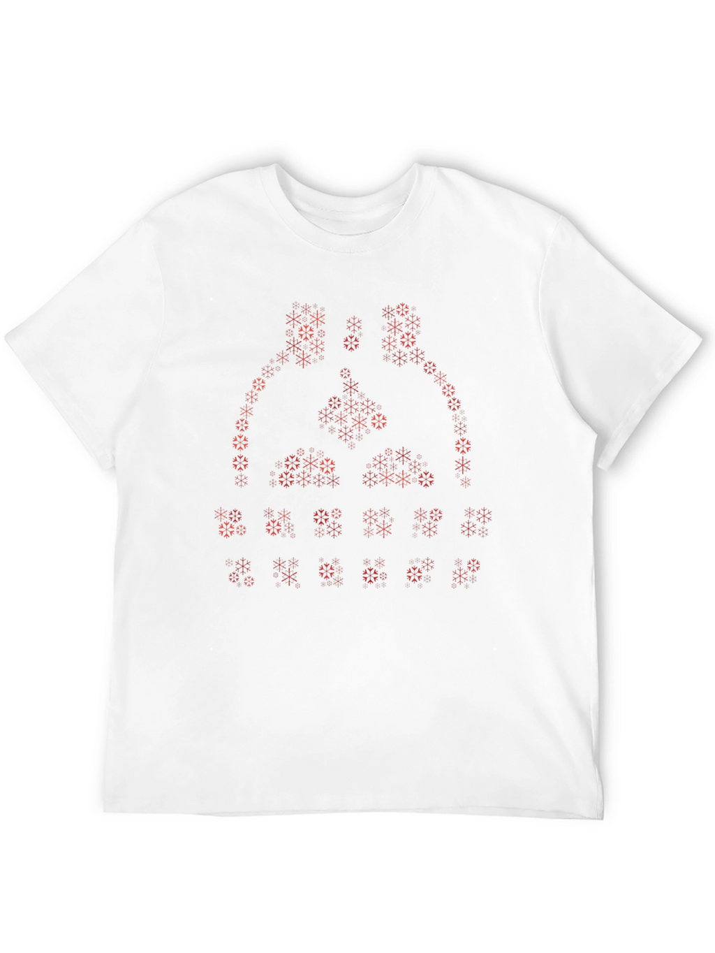 Abstract Geometric Snowflake Print Crew Neck T-Shirt