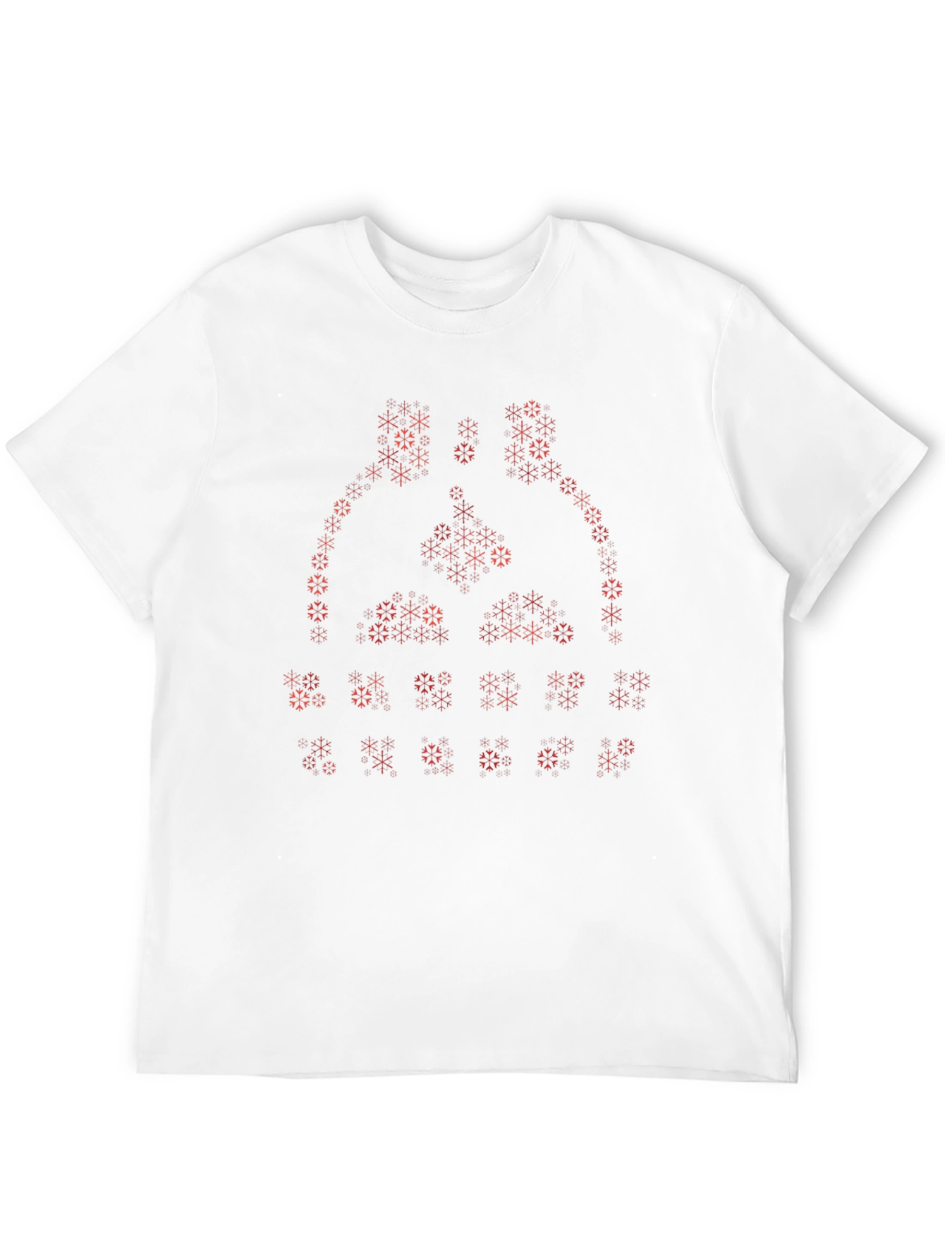 Abstract Geometric Snowflake Print Crew Neck T-Shirt