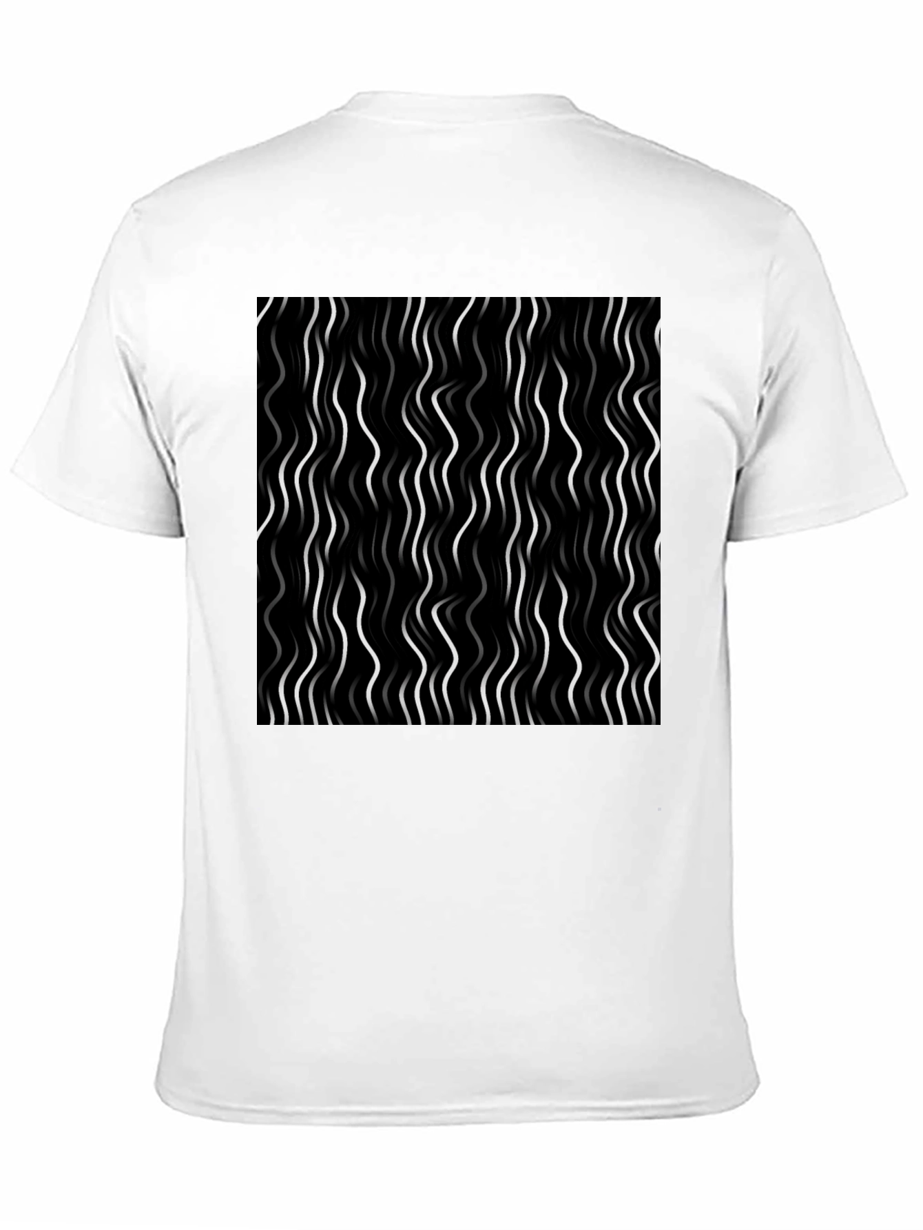 Abstract Wavy Line Graphic Tee - Modern Design T-Shirt