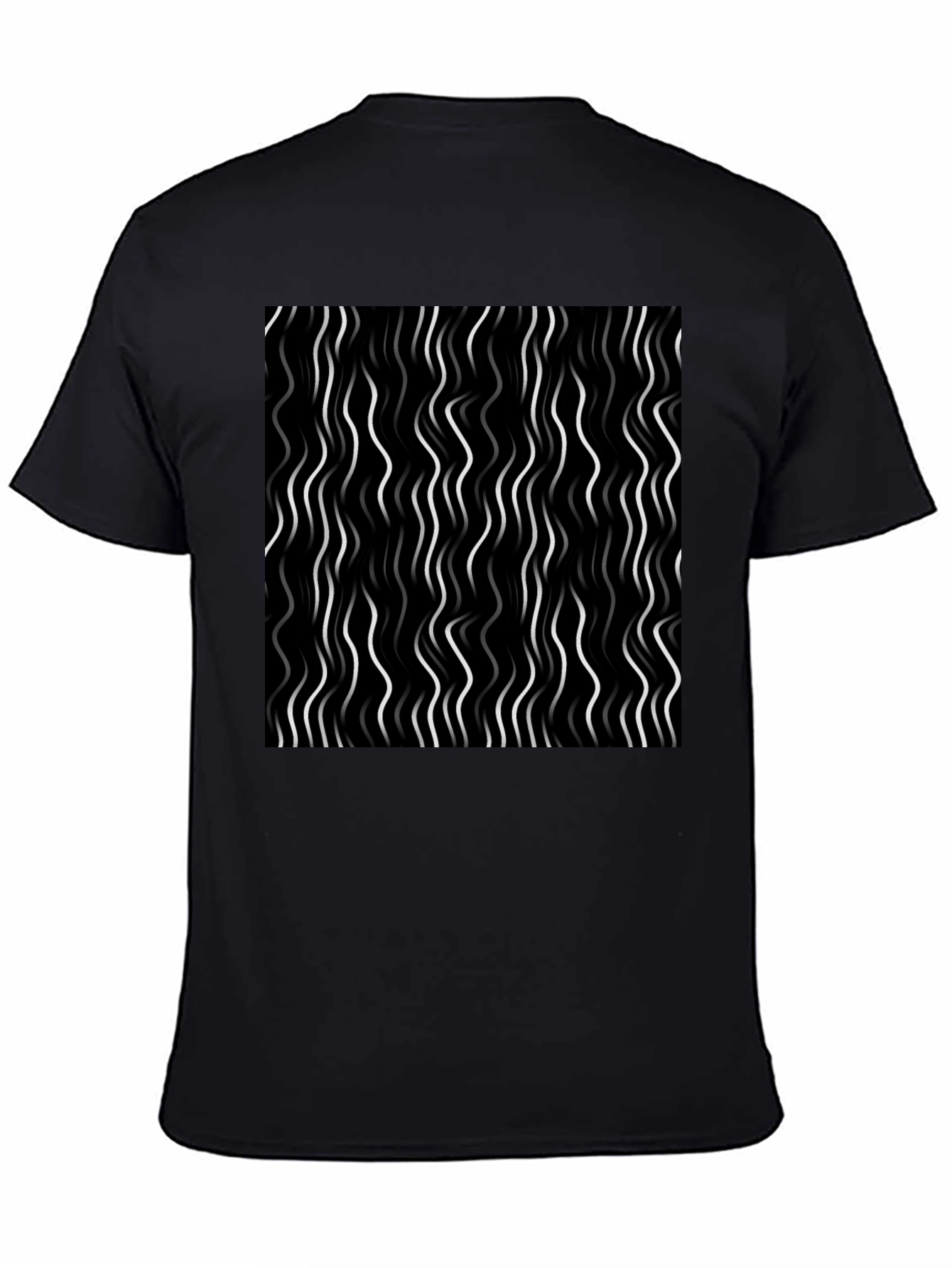 Abstract Wavy Line Graphic Tee - Modern Design T-Shirt