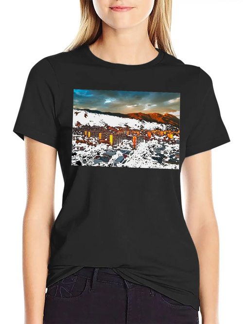 Caracas Valley Poster Classic Fit Graphic Tee For Daily Comfort