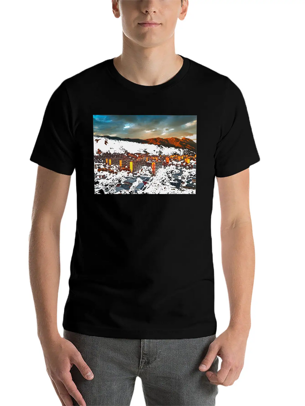 Caracas Valley Poster Classic Fit Graphic Tee For Daily Comfort