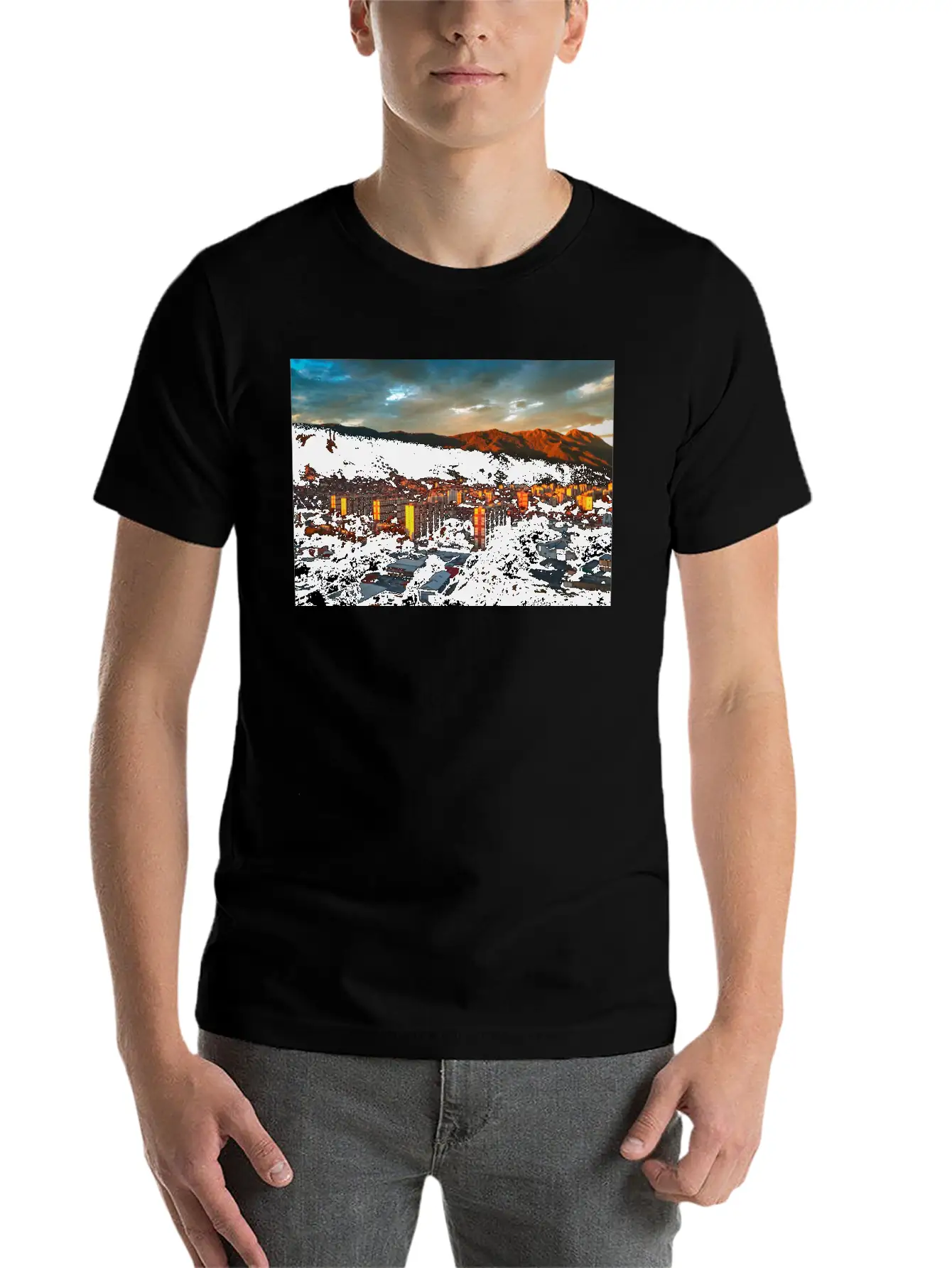 Caracas Valley Poster Classic Fit Graphic Tee For Daily Comfort