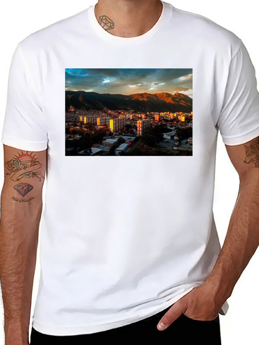 Caracas Valley Poster Classic Fit Graphic Tee For Daily Comfort