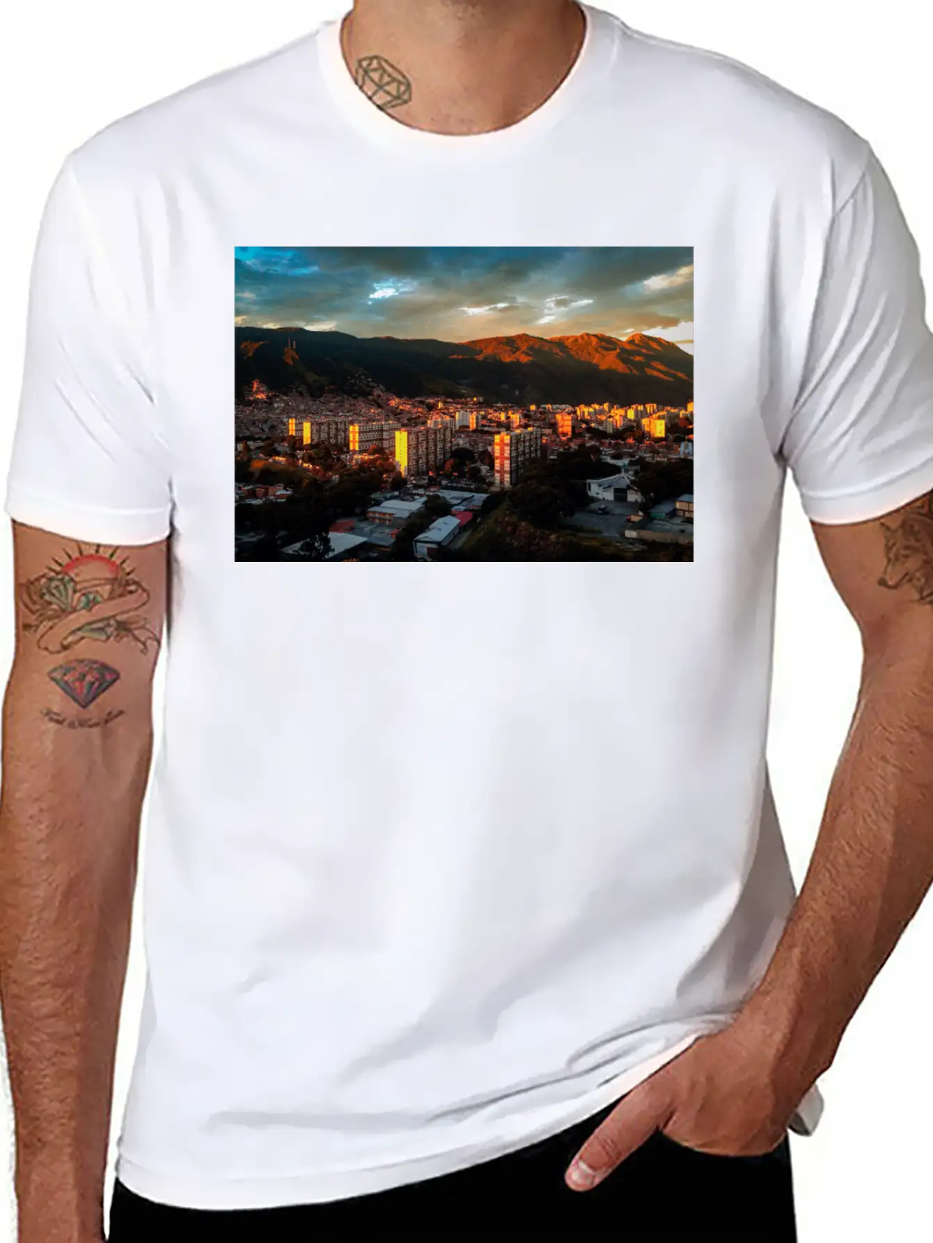 Caracas Valley Poster Classic Fit Graphic Tee For Daily Comfort