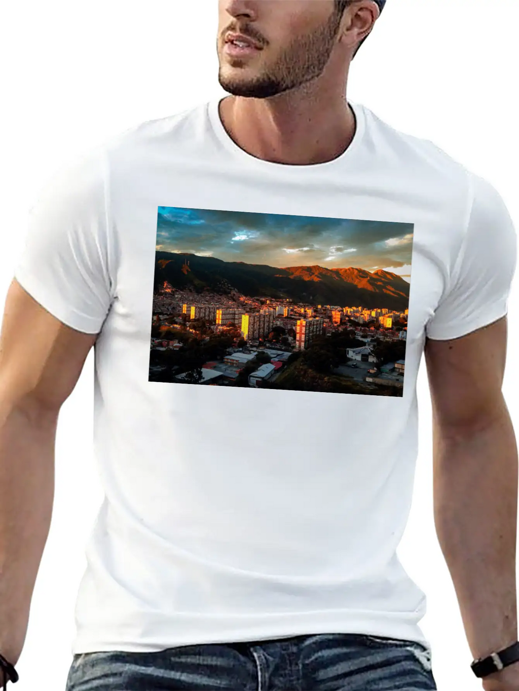 Caracas Valley Poster Classic Fit Graphic Tee For Daily Comfort