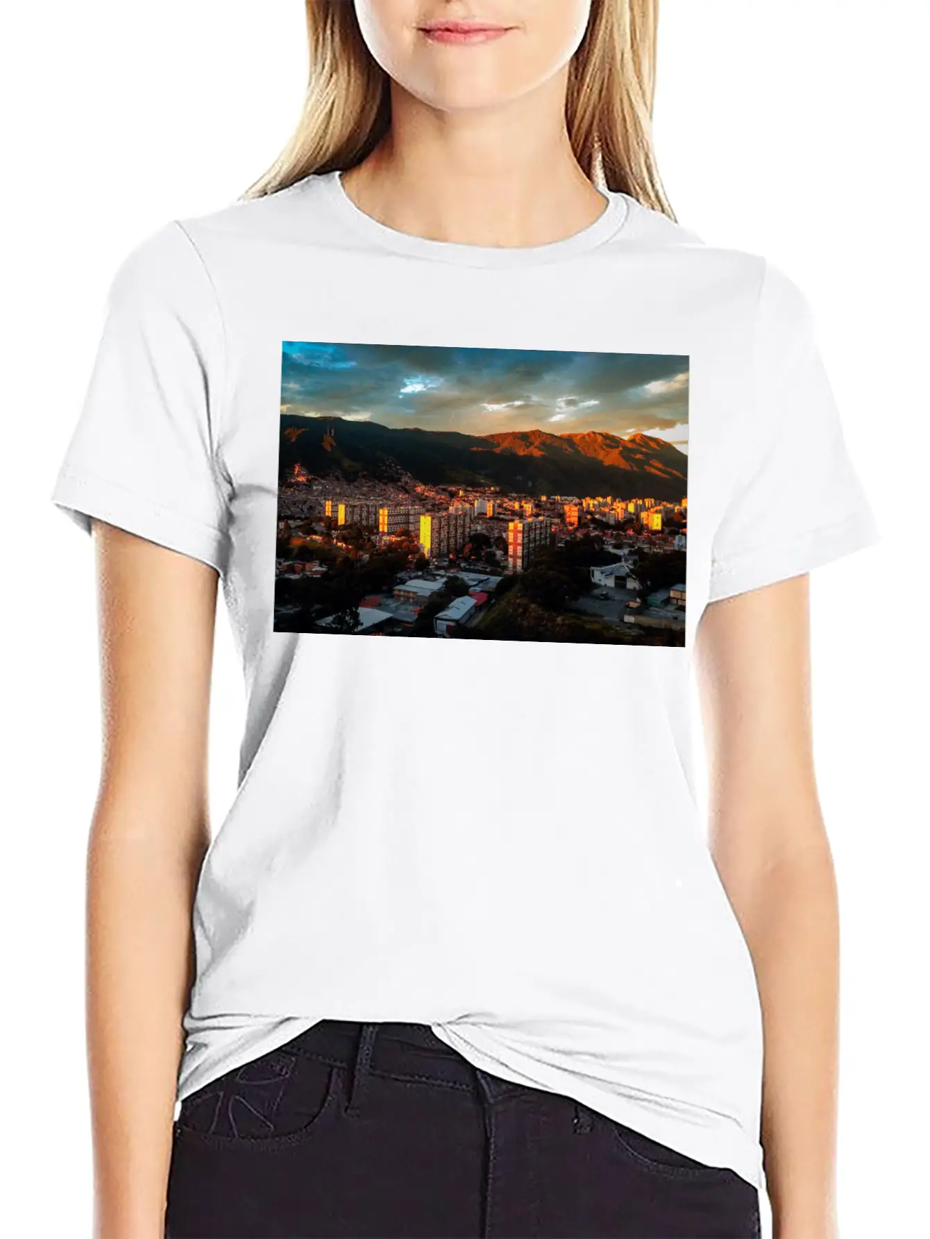 Caracas Valley Poster Classic Fit Graphic Tee For Daily Comfort