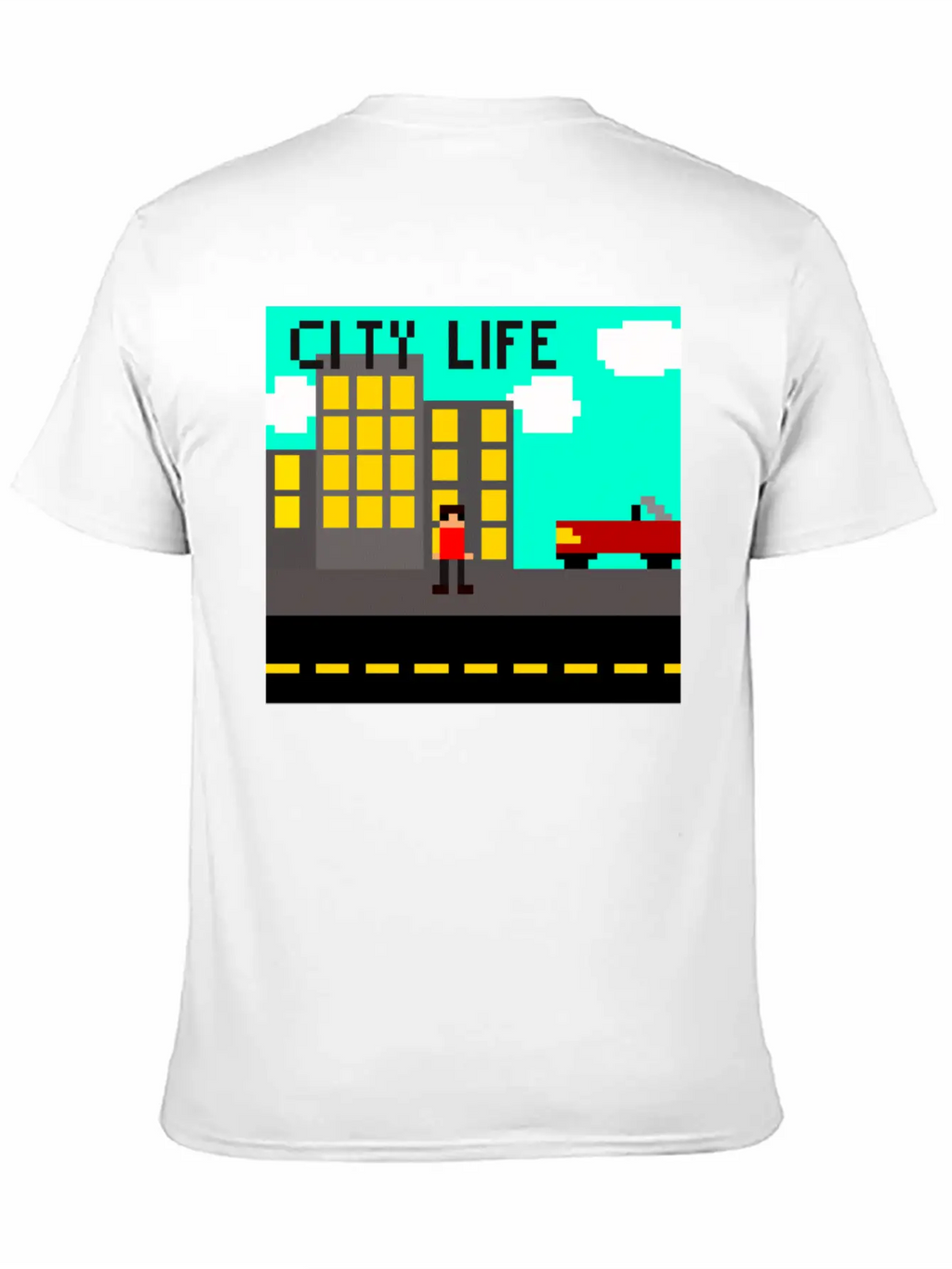 "City Life" Pixel Classic Cotton Tee – Unisex Comfort For Any Season