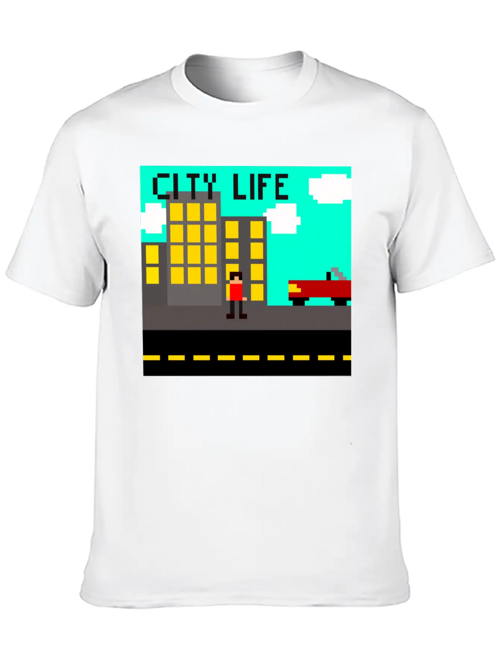 "City Life" Pixel Classic Cotton Tee – Unisex Comfort For Any Season