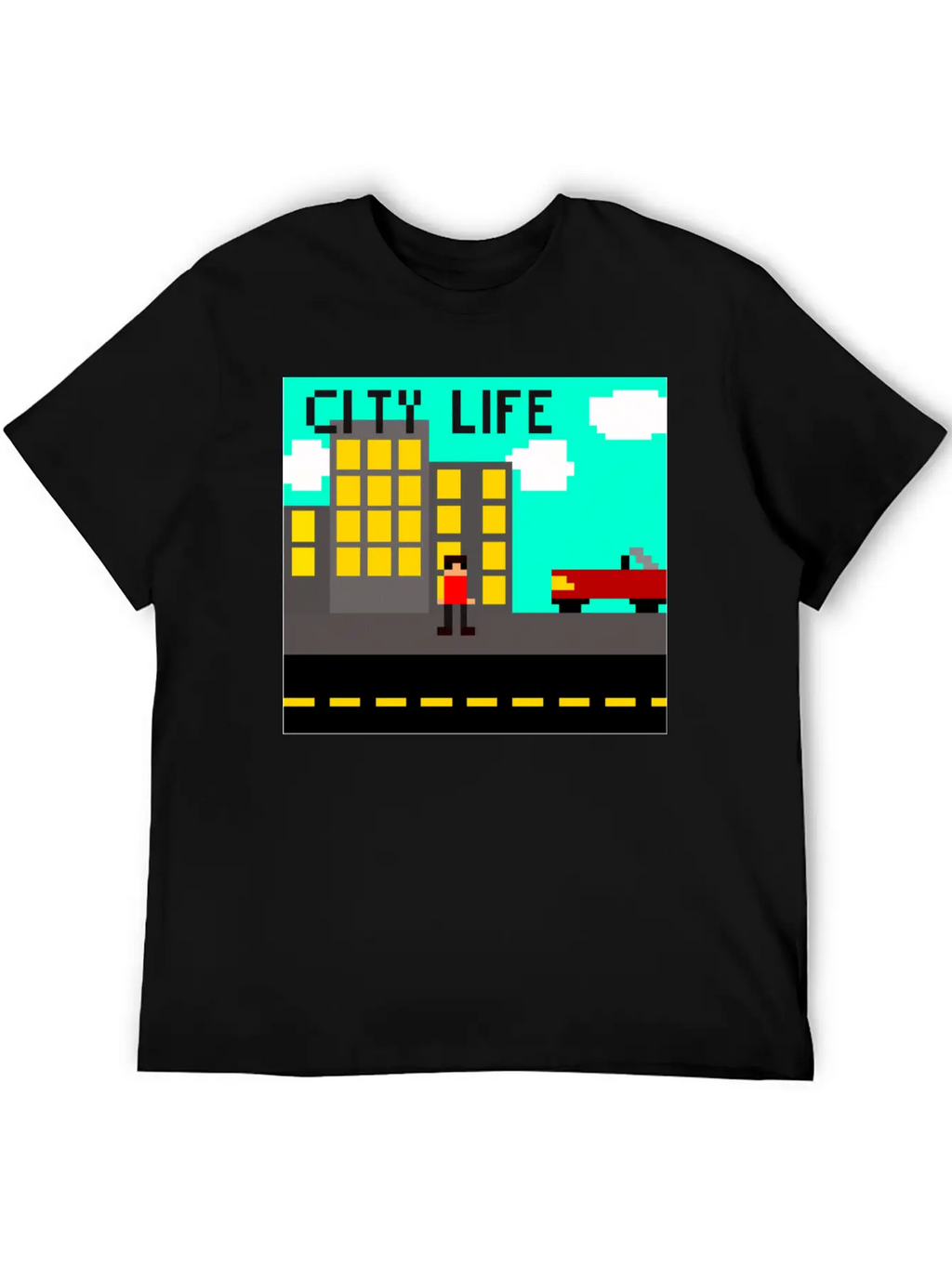 "City Life" Pixel Classic Cotton Tee – Unisex Comfort For Any Season