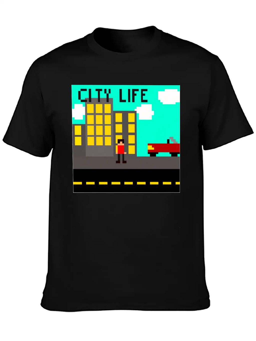 "City Life" Pixel Classic Cotton Tee – Unisex Comfort For Any Season