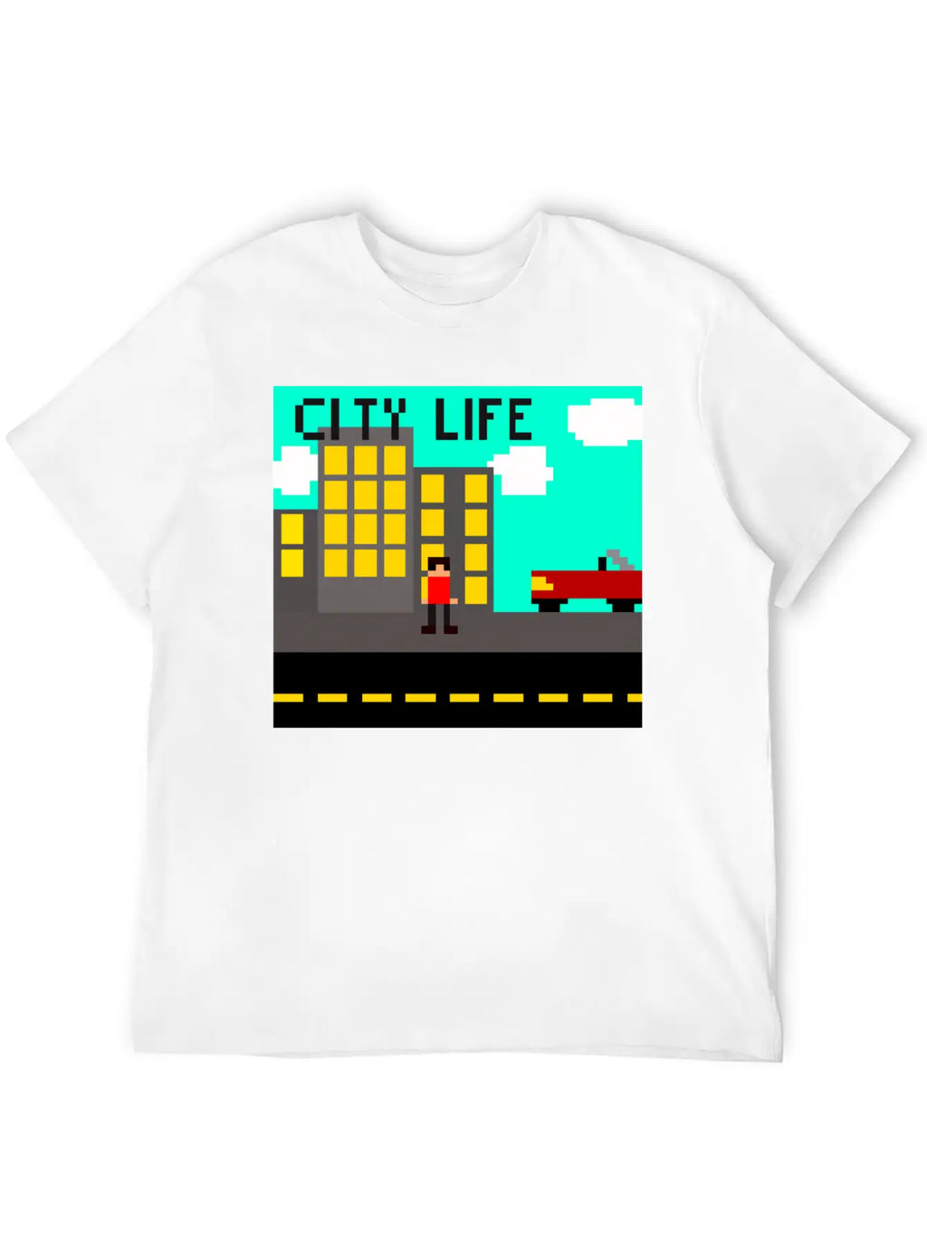 "City Life" Pixel Classic Cotton Tee – Unisex Comfort For Any Season