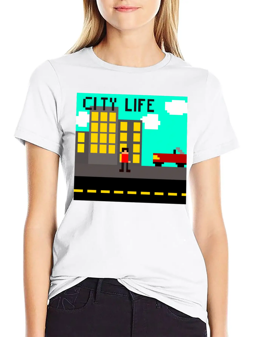 "City Life" Pixel Classic Cotton Tee – Unisex Comfort For Any Season