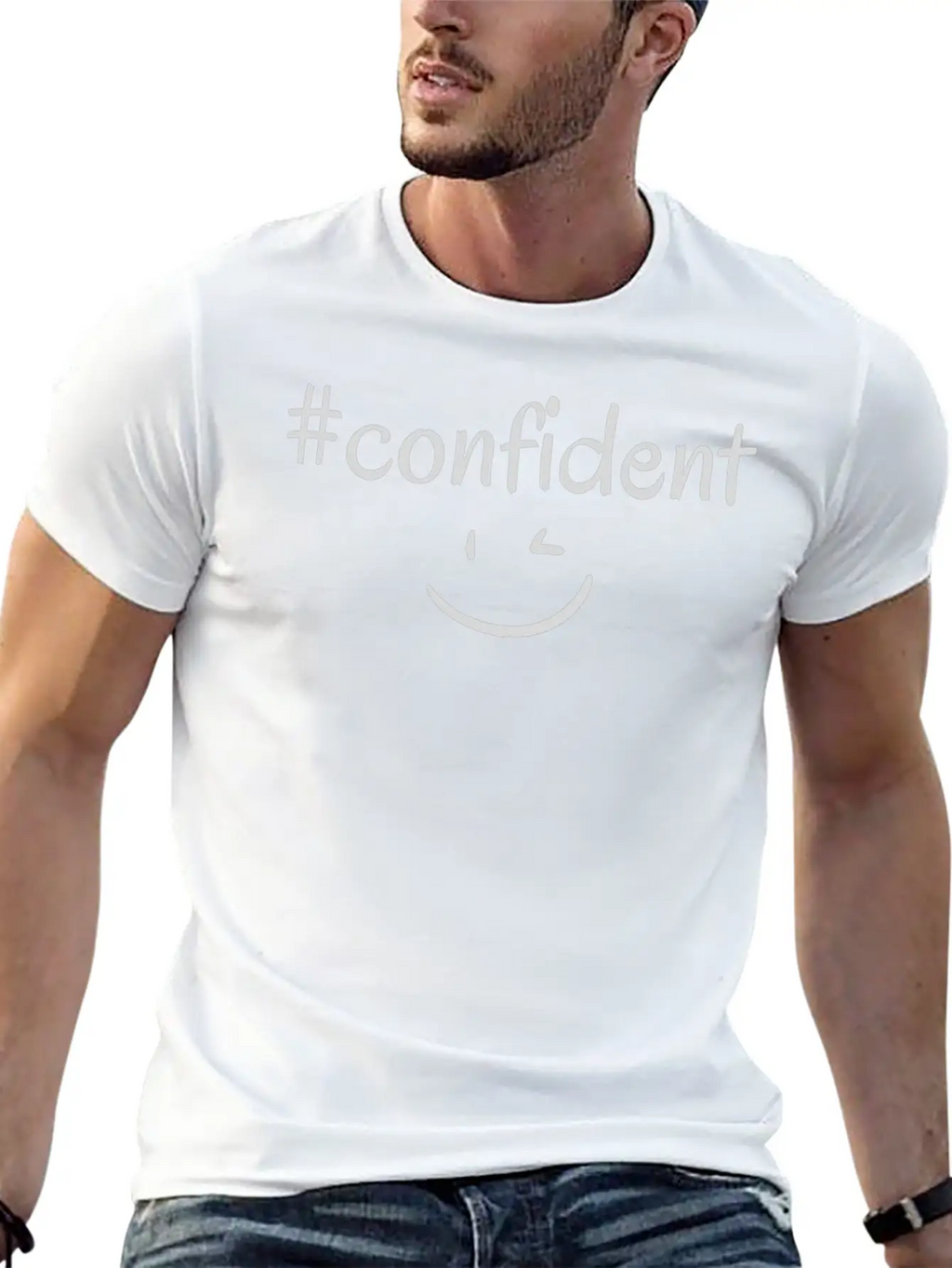 #confident Breathable Soft Cotton T-Shirt – Timeless Casual Look