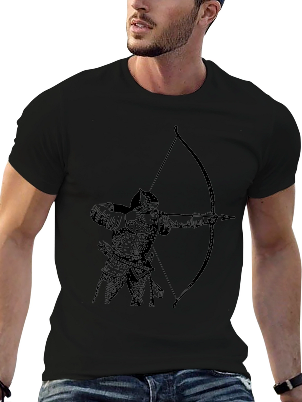 Archer Graphic Tee - Black Cotton T-Shirt
